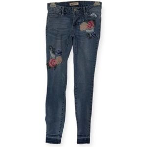 Blue space embroidery jeans size:0